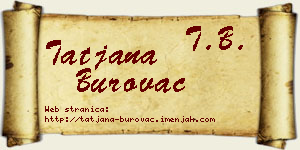 Tatjana Burovac vizit kartica